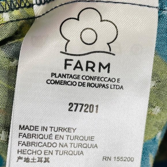 Farm Rio Blue Bianca Blouse Tropical Size Small - Picture 8 of 11